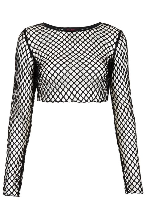 White Fishnet Top, Fishnet Long Sleeve Top, Fishnet Shirt, Fishnet Crop Tops, Shirts Crop Tops, Mode Emo, Black Long Sleeve Crop Top, Shirts Crop, Fishnet Top