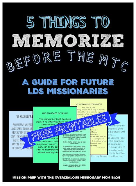 5 Things to Memorize NOW before the MTC - things that will help you on your mission - with free printables! a guide for future LDS Missionaries. Get a head start by memorizing some or all 5 of these  things! Doctrine & Covenants 4, The Missionary Purpose, the Standard of Truth, the First Vision,  and My Missionary Commission. From the Mission Prep with the Overzealous Missionary Mom Blog - ideas for future Elder Sister and their parents Mexico Mtc, Mission Farewell, Mission Prep, Lds Lessons, Elder Sister, Lds Mission, Lds Missionary, Sister Missionaries, Missionary Work