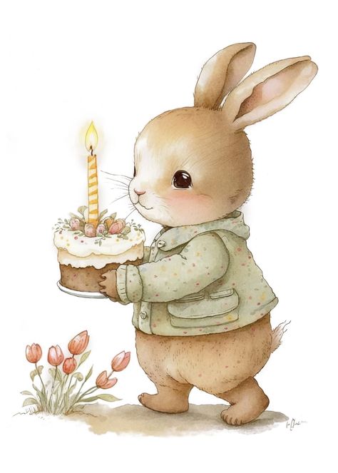 Watercolor Bunny birthday clipart Birthday Bunny Drawing, Easter Phone Wallpaper, Cute Bunny Illustration, Birthday Illustrations, Peter Rabbit Illustration, Imprimibles Baby Shower, Birthday Bunny, Bunny Illustration, Dog Portraits Art