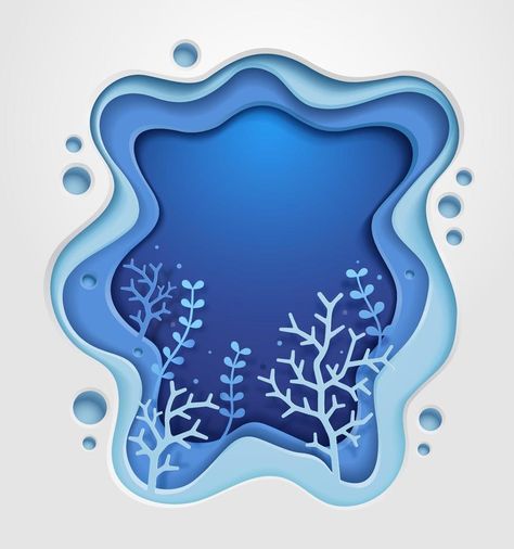 Paper Cutout Art, Underwater Sea, Ocean Design, Adobe Illustrator Tutorials, Style Background, Origami Design, Paper Artwork, Stencil Art, Illustrator Tutorials