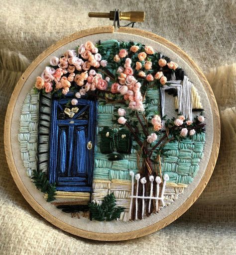 Haft Vintage, Sulaman Pita, Pola Bordir, Pola Sulam, 자수 디자인, Silk Ribbon Embroidery, Hand Embroidery Art, Hand Embroidery Stitches, Embroidery Hoop Art