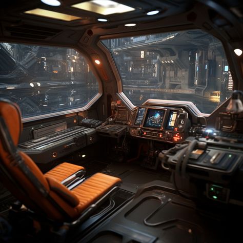 Space Exploration Aesthetic, Sci Fi Cockpit, Star Wars Cockpit, Spaceship Interior Design, Spaceship Interior Cockpit, Starship Interior, Futuristic Rooms, Spaceship Cockpit, Scifi Interior