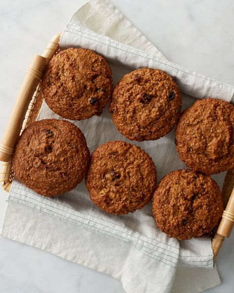 Giant Bran and Raisin Muffins Recipe Raisin Bran Muffin Recipe, Raisin Bran Cereal, Raisin Bran Muffins, Raisin Bran, Raisin Muffins, Bran Muffin Recipes, Glory Muffins, Morning Glory Muffins, Martha Stewart Recipes