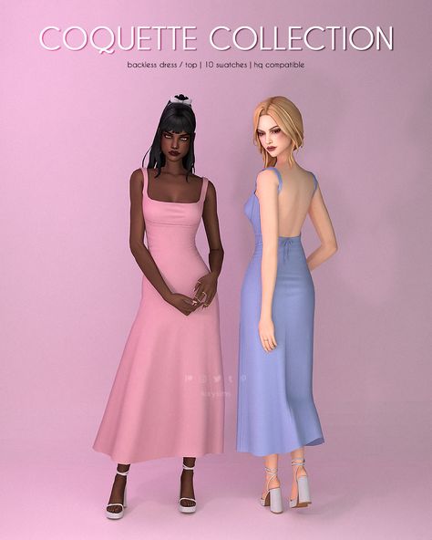 Backless Dress / Top - Coquette Collection | Patreon Sims 4 Clothes Cc Female Tops Patreon, Sims 4 Formal Cc Patreon, Sims 4 Maxi Dress Cc, Ts4 Tops Cc, The Sims 4 Cc Patreon Top, Ts4 Mm Cc Clothes, Sims 4 Cc Clothes Coquette, Sims 4 Cc Dress Patreon, Sims4 Cc Dress