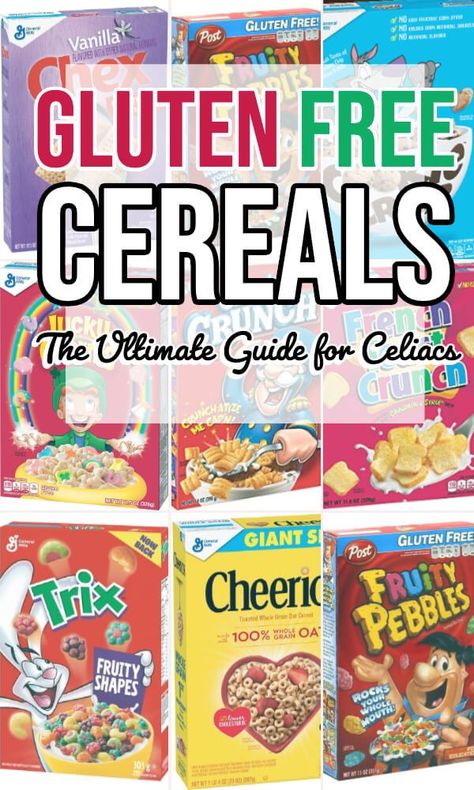 Want to know what cereals are gluten free? Here's a list of 20 Gluten Free Cereals many of them are certified gluten free. Gluten Free Cereal List, Gluten Free List, Gluten Free Food List, Gluten Free Info, Gluten Free Cereal, Gluten Free Kids, Healthy Cereal, Gluten Free Lunch, Going Gluten Free