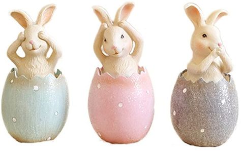 3 Rabbits, Bunny Decorations, Easter Items, Easter Crochet Patterns, Room Desk, Pasta Francesa, Spring Holidays, Easter Crochet, Easter Colors