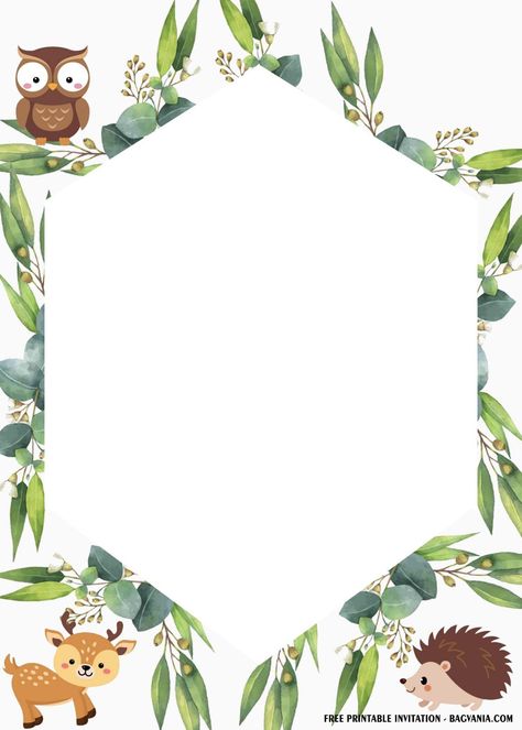 (FREE Printable) – Cute Woodland Baby Shower Invitation Templates – FREE Printable Birthday Invitation Templates – Bagvania Baby Shower Templates Free, Free Baby Shower Invitations, Free Printable Baby Shower Invitations, Animal Baby Shower Invitations, Printable Cute, Baby Shower Clipart, Free Printable Birthday Invitations, Free Baby Shower, Wreath Drawing