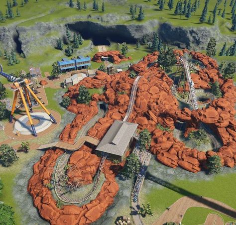 Planet Coaster Inspiration, Planet Coaster Ideas, Theme Park Tycoon 2, Coaster Inspiration, Theme Park Planning, Coaster Ideas, Planet Coaster, American Theme, Get Money