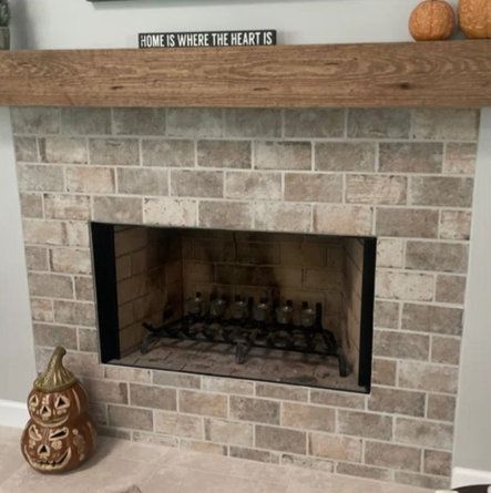 Wood Mantel On Brick Fireplace, Rustic Farmhouse Fireplace, Wood Mantle Fireplace, Shelf Length, Fireplace Shelf, Oak Shelf, Pine Shelves, Fireplace Shelves, Shiplap Fireplace