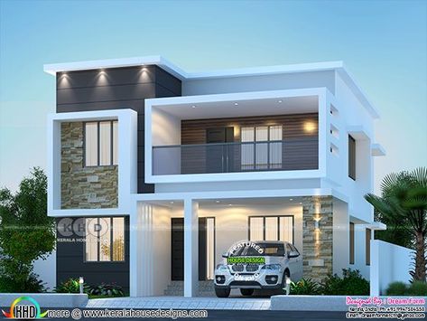 Contemporary House Front Elevation, 2 Floor Home Front Design, Box Home Design, 2 Story House Design Modern, 2 Floor House Plans 4 Bedroom, G Plus 1 Elevation Design, Form House Design, Box House Design Modern Home, House Box Design