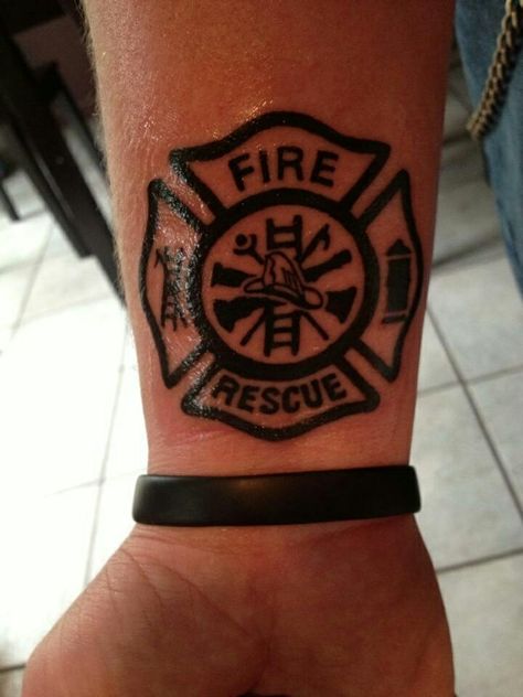 Firefighter Rescue Tattoo                                                                                                                                                     More Fire Rescue Tattoo, Fire Dept Tattoos, Rescue Tattoo, Fire Department Tattoos, Female Firefighter Tattoo, Fireman Tattoo, Fighter Tattoo, Ems Tattoos, Firefighter Tattoo