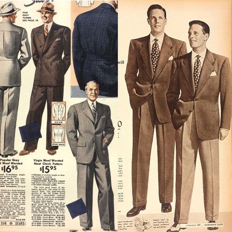 Sears Suits 1948 1930s Menswear, Enchanted April, Mens Fashion Wedding Guest, 1930s Men, 39 Steps, Webtoon Art, Mens Fashion Denim, Vintage Menswear, Mens Fashion Work