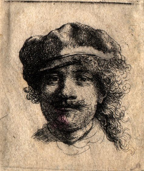 Rembrandt – Self Portrait Wearing a Soft Cap: Full Face, Head only, ca. 1634 Rembrandt Etchings, Rembrandt Drawings, Rembrandt Self Portrait, Rembrandt Portrait, Rembrandt Paintings, Art Baroque, Gardner Museum, Jan Van Eyck, 얼굴 드로잉