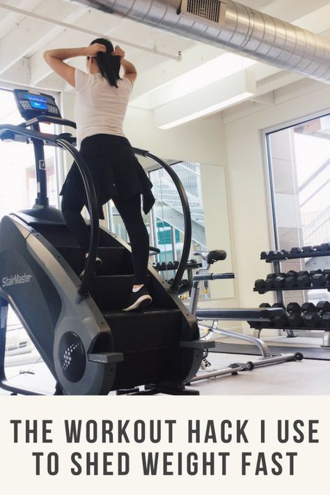 The Workout Hack I use to shed weight fast. Nothing will humble you more than 10 minutes on the StairMaster. Get my Starimaster workout routine: http://www.babeskills.com/stairmaster-workout/ Cardio Machine Workout, Stair Stepper Workout, Stair Climber Workout, Planet Fitness Workout Plan, Stairmaster Workout, Hiit Workouts Treadmill, Stepper Workout, Workout Fat Burning, Hiit Workout Routine