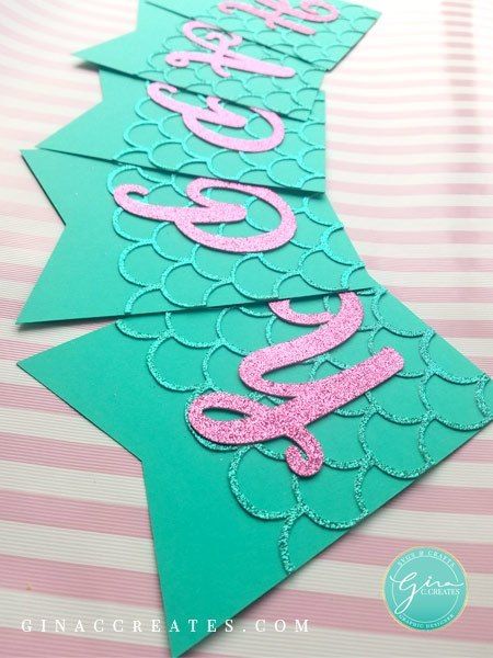 Mermaid Scale Party Banner | Free SVG Cut File – Gina C. Creates Cricut Party Banner, Mermaid Party Banner, Mermaid Birthday Sign Diy, Cricut Mermaid Projects, Free Mermaid Svg Files For Cricut, Cricut Mermaid Party Decorations, Cricut Banner Ideas, Cricut Party Decor, Cricut Birthday Banner