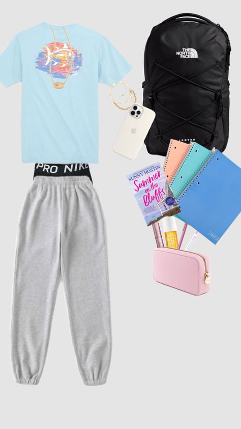 School outfit inspo Pj Outfit For School, Casual School Outfits Lazy Days, Monday Outfits For School, School Outfits Lazy, Pj Outfit, Wednesday Outfit, Comfy School Outfits, School Pants, Monday Outfit