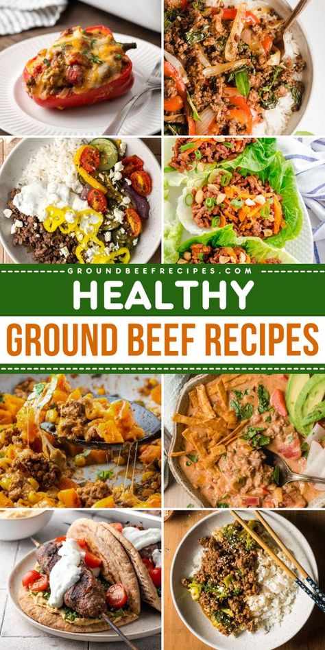 Want more simple dinner ideas? Here's a roundup of easy ground beef recipes! These healthy recipes with ground beef cater to a variety of needs. You can even find main dishes for dinner that are keto, low-carb, or gluten-free! Ground Meat Recipes For Dinner Low Carb, Ground Meat Healthy Recipes, Low Sodium Ground Beef Recipes Healthy, Ground Beef Dishes Healthy, Ground Beef Keto Recipes For Dinner, Ground Meat Recipes Healthy, Healthy Ground Meat Recipes, Ground Beef Recipe Healthy, Low Calorie Ground Beef Recipes