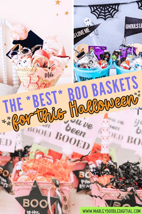 See the best 28+ creative DIY Halloween Boo Basket ideas for everyone on your list, including your kids, teachers, neighbors, and more! Includes free printable 'You've Been Booed' and 'We've Been Booed' tags and signs to make spreading Halloween cheer even easier. Boo Basket For Teachers, Teacher Boo Basket, You've Been Booed Ideas, Halloween Boo Basket Ideas, Halloween Free Printables, Free Halloween Games, Baskets To Make, Halloween Boo Basket, Disney Pumpkin Painting