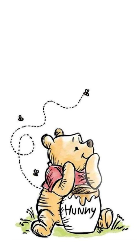 Winne The Pooh Cartoon, Vintage Winnie The Pooh Images, Poo Bear Tattoos, Winnie The Pooh Background Wallpapers, Cute Winnie The Pooh Drawings, Pooh Bear Drawing, Drawing Winnie The Pooh, Winnie The Pooh Images, Pooh Bear Tattoo