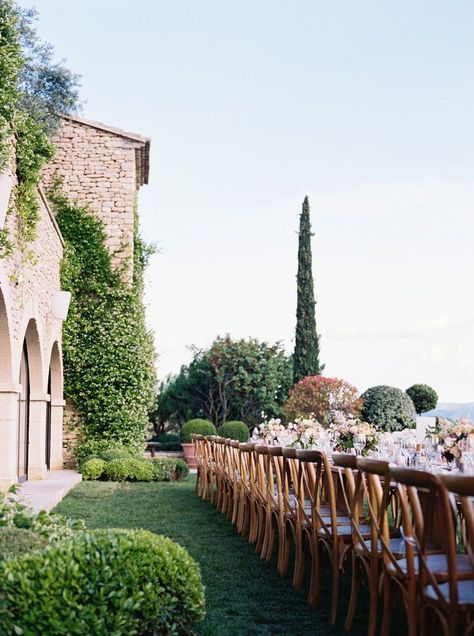 I double dog dare you to find a more idyllic destination wedding in the heart of Provence. This South of France wedding is all things charming from the chateau venue to the floral canopy above the family-style reception table. And those medieval village views? Endless. #ruffledblog Autun France, Floral Canopy, South Of France Wedding, French Chateau Wedding, Provence Wedding, Medieval Village, Chateau Wedding, The Chateau, Chateau France