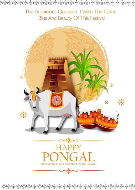 South indian festival pongal background ... | Premium Vector #Freepik #vector #pongal #happy-pongal #pongal-festival #pongal-poster Pongal Illustration, Pongal Poster, Pongal Background, South Indian Festival, Pongal Festival, Illustration Reference, Happy Pongal, Background Template, Indian Festival