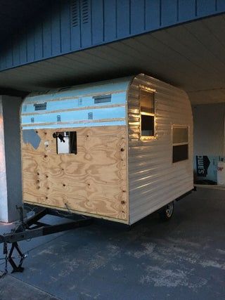 Make Your Own Tiny Camper From Scratch: 10 Steps (with Pictures) Home Made Camper Trailer, Tiny Camper Trailer, Diy Travel Trailer, Camping Trailer Diy, Homemade Camper, Cargo Trailer Camper, Diy Camper Trailer, Trailer Diy, Vintage Camper Remodel