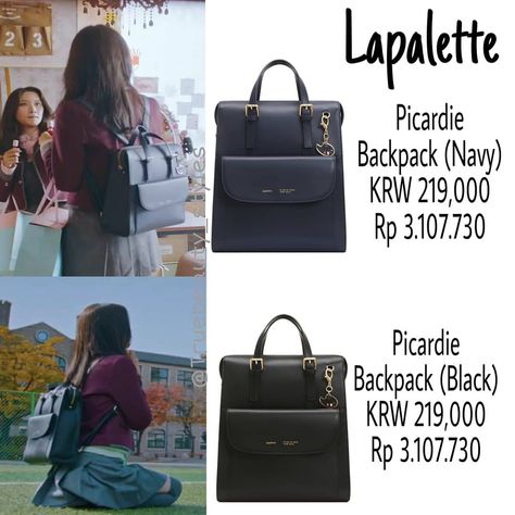 Im Jukyung Outfit, True Beauty Clothes, True Beauty Backpack, True Beauty School, True Beauty Fashion, True Beauty Outfits, True Beauty Aesthetic, Korean Backpack, Korean Bags