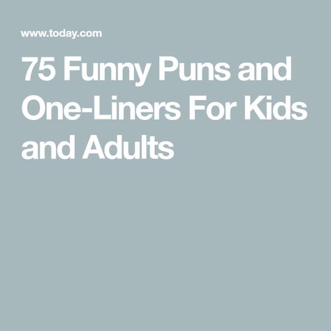 Funny Puns For Adults, One Liners Funny, Puns For Kids, Christian Puns, Funny Puns For Kids, Kid Puns, Birthday Jokes, Punny Jokes, One Liner Jokes