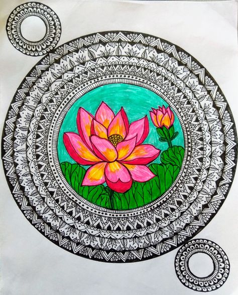 Mandala art drawing, lotus drawing Tree Of Life Art Drawing, Simple Flowers Painting, Life Art Drawing, Lotus Mandala Art, Lotus Mandala Design, Mandala Art Drawing, Illustration Mandala, Mandala Project, Creative Mandala