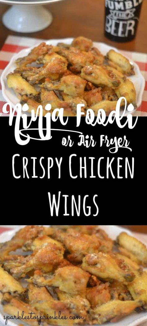 Ninja Foodi or Air Fryer Crispy Chicken Wings Omni Plus Air Fryer Recipes, Instant Omni Plus Recipes, Instant Pot Vortex Plus Recipes, Air Fryer Crispy Chicken, Sweet Chili Chicken Wings, Air Fry Chicken Wings, Teriyaki Chicken Wings, Air Fryer Wings, Frozen Chicken Wings