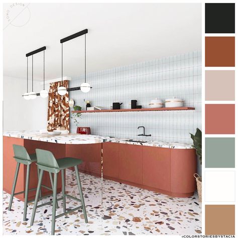 Kitchen Terrazzo, Terrazzo Kitchen, Casa Loft, Brown Cabinets, Terrazzo Flooring, Kitchen Room Design, Kitchen Inspiration Design, Kitchen Design Small, Kitchen Sets