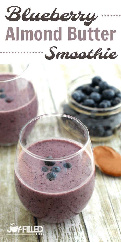 Almond Butter Smoothie Recipes, Juice Blends, Almond Butter Smoothie, Almond Smoothie, Amazing Breakfast, Filling Snacks, Smoothie Drink Recipes, Paleo Desserts, Blueberries Smoothie