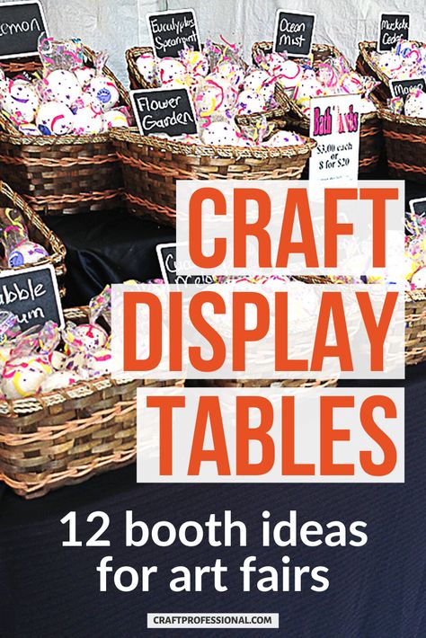 Craft Bizarre Display Ideas, Table Display For Craft Show, Craft Stall Set Up Ideas, Craft Event Table Set Up Ideas, Craft Show Tumbler Displays, Arts And Crafts Fair Booth Displays, How To Set Up Craft Fair Table, Craft Show Display Tables, Round Table Craft Show Display