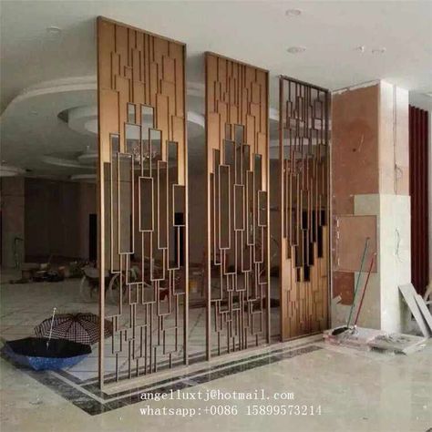 Divider Panel Design, Decorative Screen Panels Interior Design, Partions Design Wall Dividers, Partition Screen Space Dividers, Metallic Partition, Screen Partition Design, Mesh Room Divider, Jali Partition, Separator Design