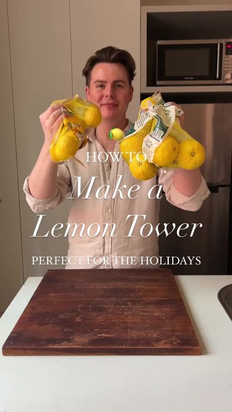 4.9K views · 194 reactions | How to make a lemon tower! Perfect for Christmas time on a drinks table. Or any party to be honest because it looks so good 🍋✨ you can use this method with any round fruit or veg! #lemontower #christmastable #homemadechristmas | Loui Burke | Loui Burke · Original audio Drinks Table, Drink Table, Lemon Tree, Tree Diy, To Be Honest, Homemade Christmas, Be Honest, Christmas Table, Christmas Time