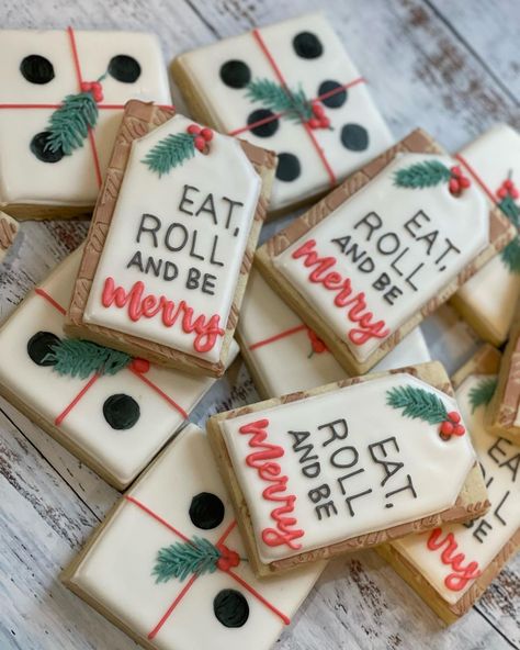 Have you ever played BUNCO? I never have but these cookies were adorable for a BUNCO Christmas party! #christmascookies #bunco #bunconight… | Instagram Holiday Bunco Party, Christmas Bunco Food, Bunco Cookies Decorated, Christmas Bunco Party Ideas, Bunco Gift Ideas, Bunco Cookies, Bunco Christmas, Bunco Party Themes, Christmas Bunco