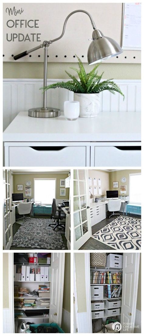 Budget-Friendly Office Makeover for style and function. Organize in Style with inexpensive storage solutions. See more Before and After photos. Organizing your office | Office Organization | Storage Options for office space | Office Makeover | #bhglivebetter #ad Smart Home Logo Design, Smart Home Dashboard, Office Update, Smart Home Control, Office Office, Organization Storage, Office Makeover, Space Ideas, Funky Junk