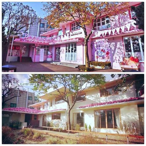 BLACKPINK House – The Korean Lass Bp House, Blackpink House, Rose House, Cedar Homes, Pink Door, Cafe House, Black House Exterior, House Inside, Pink Houses