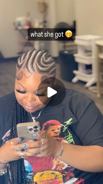 Braids For Black Women 2 Braids, Latto Braid, Stitch Braids With Knotless In Back, Latto Braids With Curls, 12 Freestyle Stitch Braids, 16 Stitch Braids, Freestyle Boho Stitch Braids, Freestyle Feed Ins, Stich Braids Girl