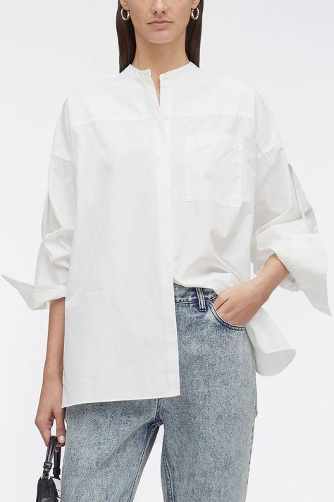 Long Sleeve Classic Poplin Shirt Oversized Poplin Shirt, Tie Neck Shirt, Oversized Button Down Shirt, Oversized Shirt Dress, Big Shirt, Designer Shirts, Boyfriend Shirt, Shirts For Women, 3.1 Phillip Lim