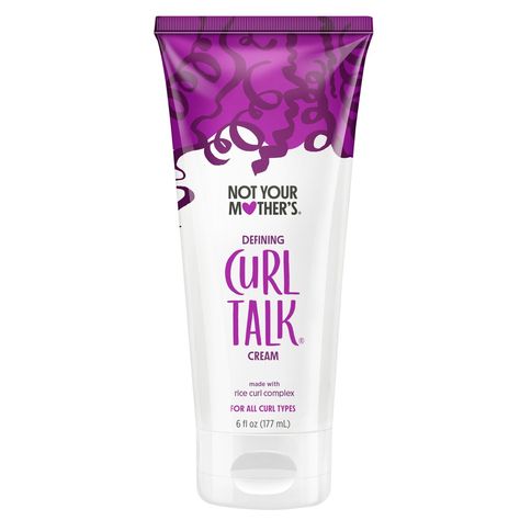 Want definition for your curls at their every twist and turn? Not Your Mother's Curl Talk Defining Curl Cream is your answer to achieving clearly defined curls and added bounce within your day-to-day hairstyling routine. Not only is it a member of one of our most-loved hair care collections, but it's also packed with benefits. This curl-defining cream delivers maximum curl definition, but it also works to seal in hair moisture, control hair frizz, and add hair shine. Formulated with Not Your Mot Curl Talk, Curly Hair Cream, Curl Definition, Curl Defining, Curl Defining Cream, S Curl, Curly Hair Types, Hair Frizz, Hair Control