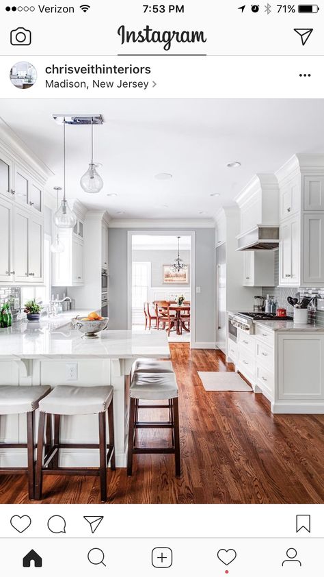 White Kitchen Renovation, Galley Kitchen Remodel, New Kitchen Cabinets, Classic Kitchen, White Kitchen Design, Galley Kitchen, Ikea Kitchen, Kitchen Redo, White Kitchen Cabinets