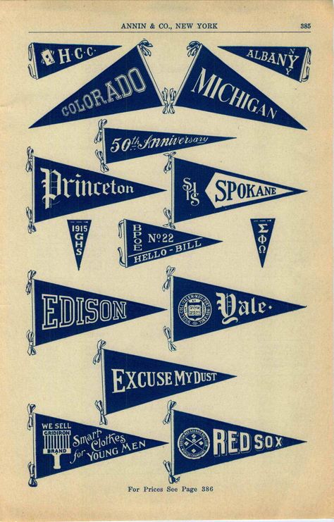 Americana Graphic Design, Collegiate Typography, Baseball Graphic Design, Collegiate Design, Vintage Pennants, Baseball Pennants, Americana Design, Baseball Flag, Vintage College