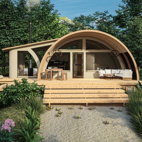 Bespoke Luxury Tents by Tentickle Permanent Tent, Nissen Hut, Tent Home, Quonset Homes, Quonset Hut Homes, Luxury Windows, Tent House, Quonset Hut, Home Structure