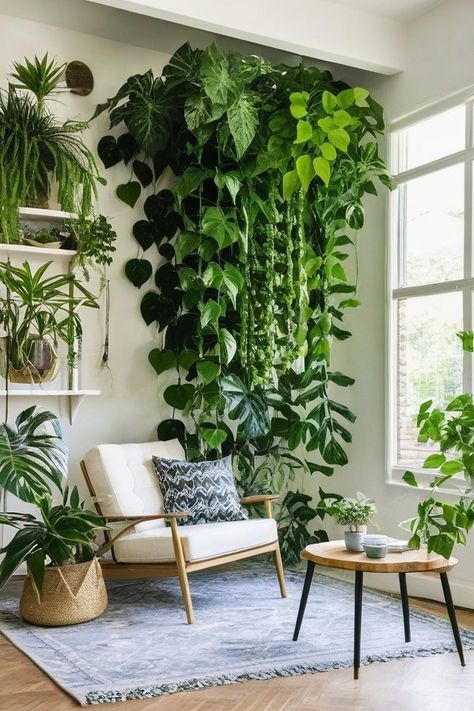 9 Best Indoor Creeper Plants Indoor Plants Aesthetic Living Room, Plants Climbing Indoor, Plant Filled Sunroom, Staircase Plants Indoor, Plants Indoor Aesthetic, Indoor Plant Room, Plant Interiors, Creeper Wall, Indoor Plants Aesthetic