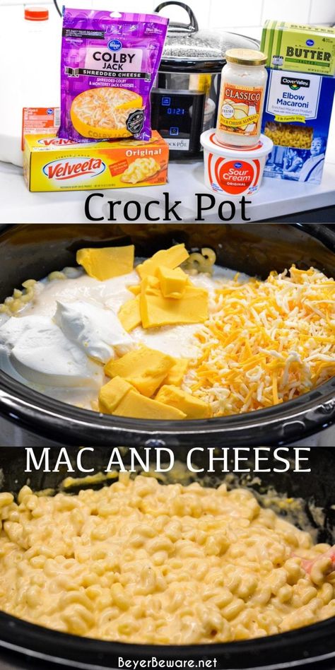 Crockpot Mac And Cheese With Alfredo Sauce, Velvetta Mac N Cheese Recipe, Creamy Crockpot Mac And Cheese Recipe, Mac And Cheese Velveeta, Recipe Using Alfredo Sauce, Alfredo Mac And Cheese, Easy Crockpot Mac And Cheese Recipe, Mac N Cheese Crockpot, Cheese Alfredo Sauce