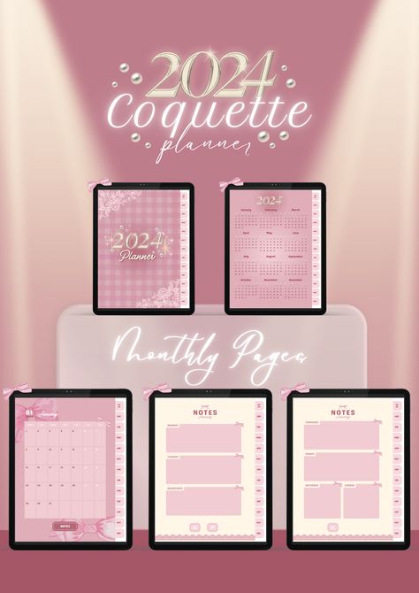 2024 Digital Planner | Cute pink coquette ribbon themed planner 𓍢ִ໋🌷͙֒ ♡₊˚ 🎀・₊✧ plannerlove #minimalistramadanplanner #plannernerd Coquette Planner, Sell Digital Art, Pink 2024, Digital Planner Ideas, Coquette Ribbon, Ipad Essentials, Journal Cute, Pink Planner, 2024 Aesthetic