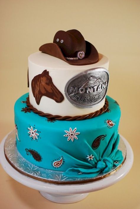 12 Amazing Horse-Themed Cakes Fit for a True Country Affair Western Birthday Cakes, Western Cake, Cowgirl Cake, Horse Birthday Cake, Cowgirl Cakes, Cowboy Cakes, Cake Mini, Horse Cake, Horse Birthday