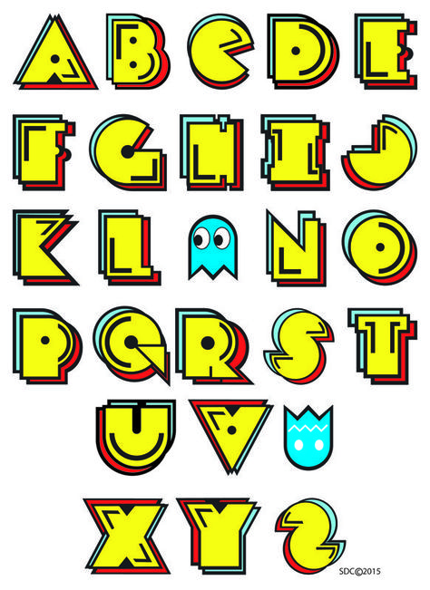 Related image Pac Man Party, Alphabet Lettering, 80s Theme Party, Video Games Birthday, Graffiti Alphabet, Graffiti Font, Game Themes, Pac Man, Graffiti Lettering