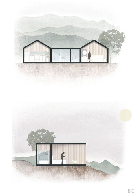 Floorplan Architecture Drawing, Section Illustration Architecture, Section Architecture Photoshop, Section Diagram Architecture, Architecture Section Render, Architecture Rendering Styles, Section Architecture Drawing, Architecture Section Drawing, Architecture Sections